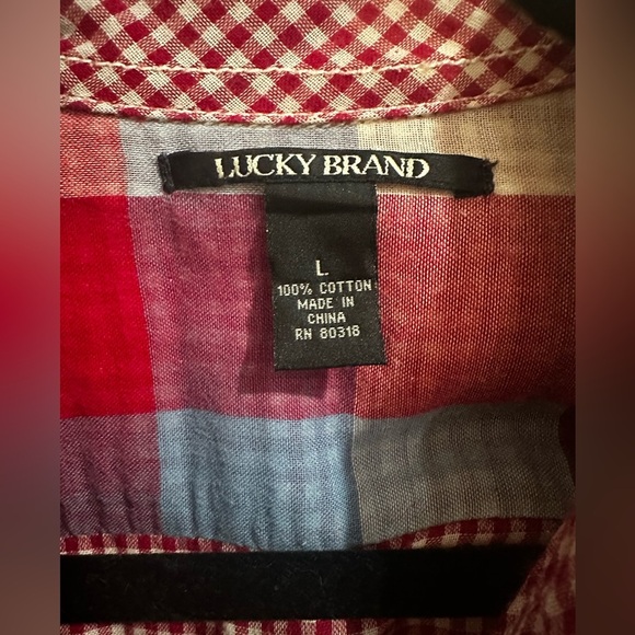 Red and Blue Plaid Button-Up - Picture 6 of 7